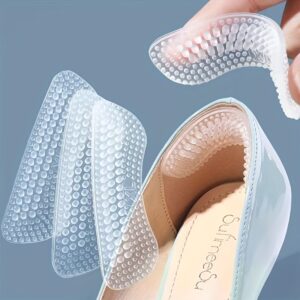 6pcs Non-Slip Silicone Heel Protectors – 3 Pairs Anti-Blister Insoles for Women’S High Heels, Men’S Foot Pads, Insert Pads, Foot Care, Prevents Water Blisters & Increases Shoe Comfort, Heel Protectors|Anti Slip Insoles|Silicone Foot Pads