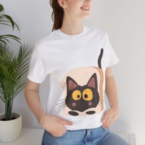 Cat in Toast Cute Graphic Tee — Playful Black Cat T-Shirt for Cat Lovers