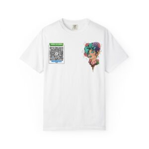 Floral Skull Portrait T-Shirt — Colorful Day of the Dead Art Tee - #94